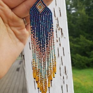 Beaded tassel earrings. Native American earring